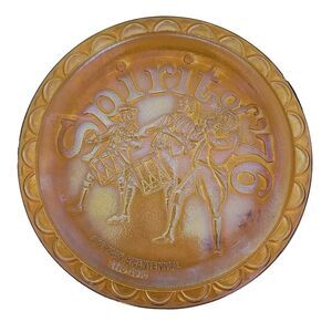 Vintage Carnival Glass Spirit of '76 American Bicentennial Marigold Iridescent